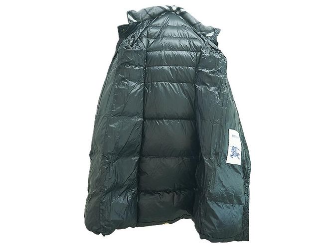 Burberry Casaco longo acolchoado com cinto para mulher em nylon preto com capuz destacável - vista 6