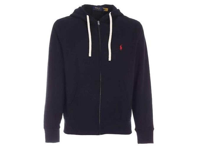 Ralph Lauren Moletom com capuz e zíper com bordado do logo Pony Preto - vista 4
