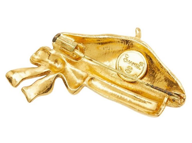 Spilla Berretto in Raso Vintage Chanel D'oro - vista 2