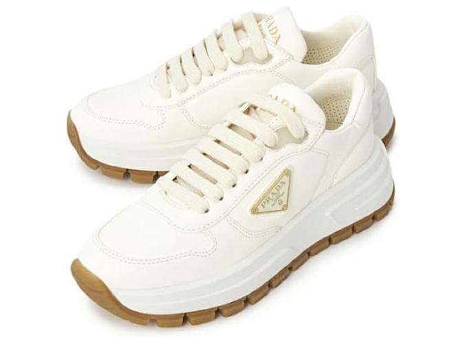 Prada Leder-Sneaker Weiß - Ansicht 4