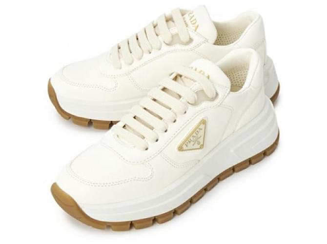 Prada Leder-Sneaker Weiß - Ansicht 5