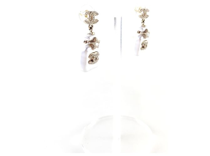 Chanel Pendientes de perlas CC Multicolor - vista 3