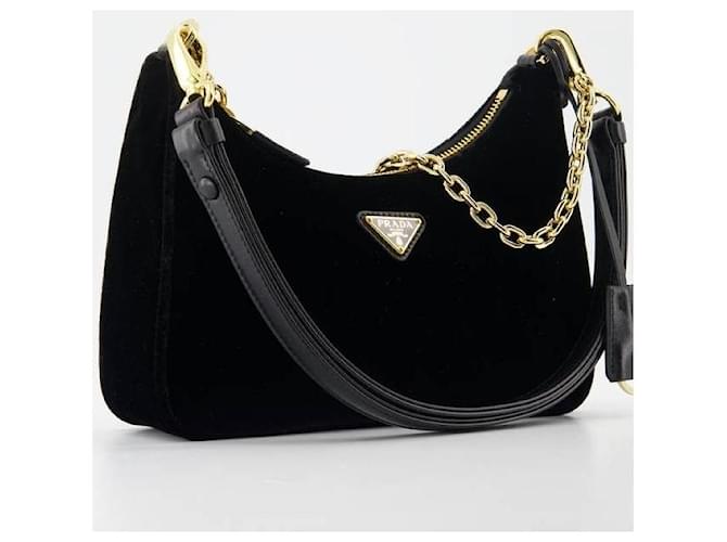 Prada Mini Borsa in Velluto Rieditata Nero - vista 6