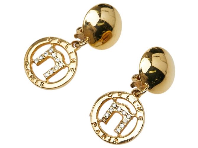 Céline Orecchini a clip con logo placcati in oro Celine D'oro - vista 4