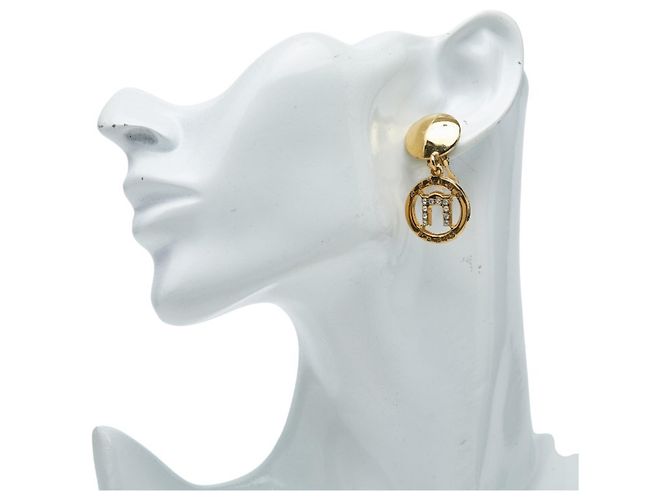 Céline Orecchini a clip con logo placcati in oro Celine D'oro - vista 5