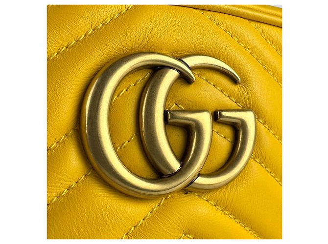 Borsa a tracolla Gucci GG Marmont D'oro Giallo - vista 11