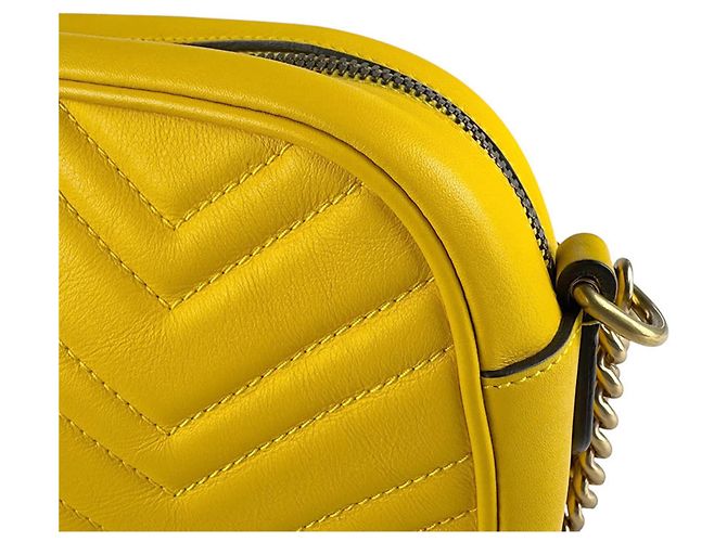 Borsa a tracolla Gucci GG Marmont D'oro Giallo - vista 7