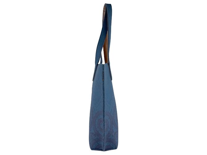 Hermès Borsa a spalla in pelle feltro Hermes Karimi MM Marrone Blu - vista 2
