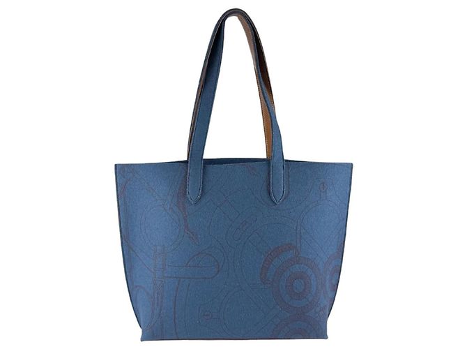 Hermès Borsa a spalla in pelle feltro Hermes Karimi MM Marrone Blu - vista 3