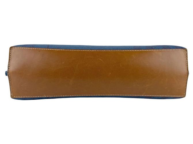 Hermès Borsa a spalla in pelle feltro Hermes Karimi MM Marrone Blu - vista 4