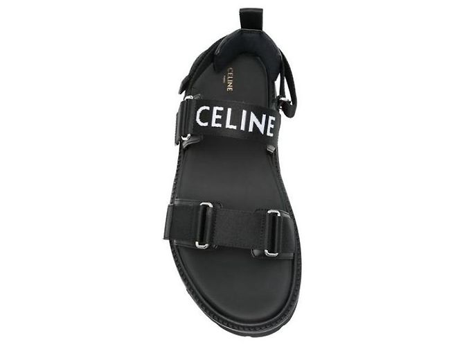 Céline Sandalo con cinturini in jacquard e pelle di vitello - vista 5