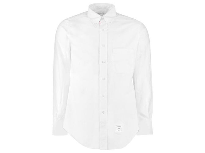 Thom Browne Camicia Oxford Classica con Rifiniture RWB Nascoste Bianco - vista 4