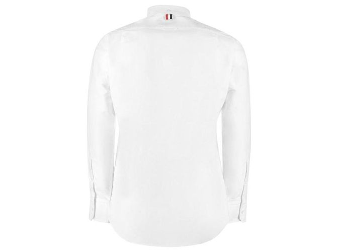Thom Browne Camicia Oxford Classica con Rifiniture RWB Nascoste Bianco - vista 5