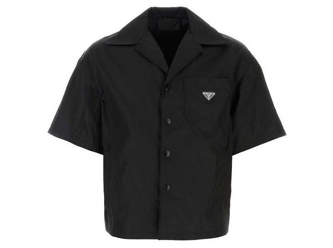 Prada Kurzarmhemd aus Re-Nylon Schwarz - Ansicht 4