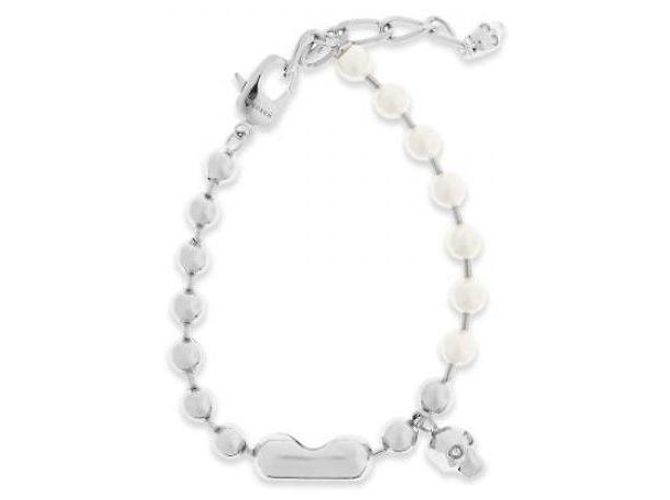 Alexander Mcqueen Pulseira de Pérolas com Caveira Prata - vista 4