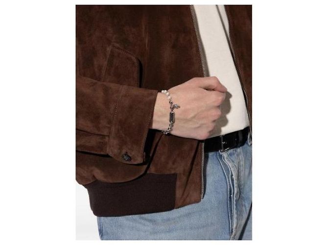 Alexander Mcqueen Pulseira de Pérolas com Caveira Prata - vista 5