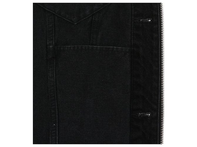 Céline Jaqueta trucker preta de algodão com corte solto Preto - vista 11