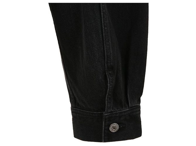 Céline Jaqueta trucker preta de algodão com corte solto Preto - vista 8