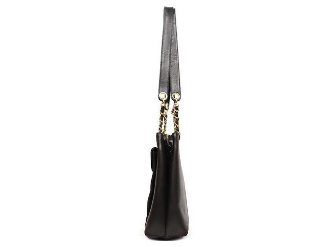 Chanel Borsa a spalla in agnello nero con catena e tasca CC Golden Ball - vista 2