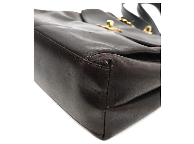 Chanel Borsa a spalla in agnello nero con catena e tasca CC Golden Ball - vista 6