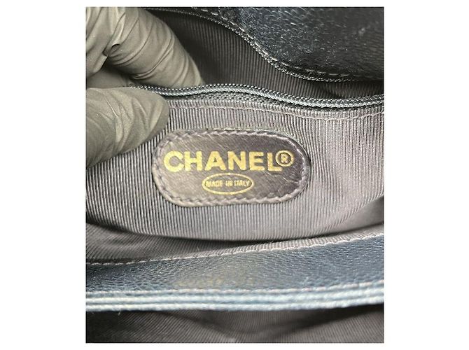 Chanel Borsa a tracolla con catena Caviar CC blu navy - vista 12
