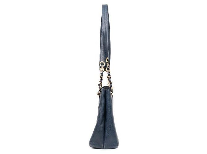 Chanel Borsa a tracolla con catena Caviar CC blu navy - vista 2