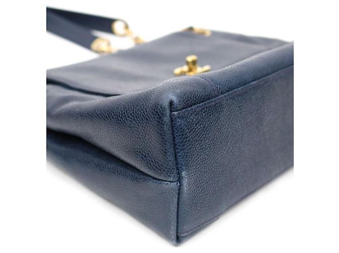 Chanel Borsa a tracolla con catena Caviar CC blu navy - vista 5