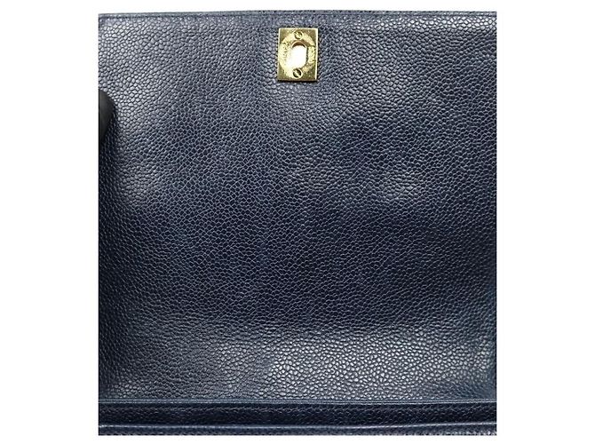 Chanel Borsa a tracolla con catena Caviar CC blu navy - vista 8