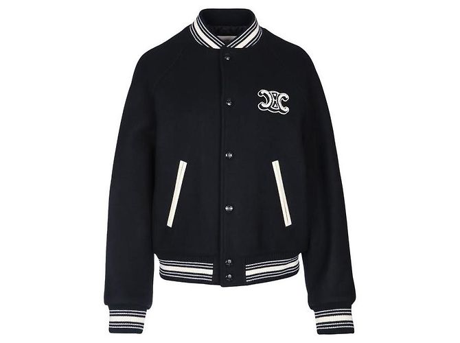 Céline Teddy Jacket in Wool Felt Blue - view 4