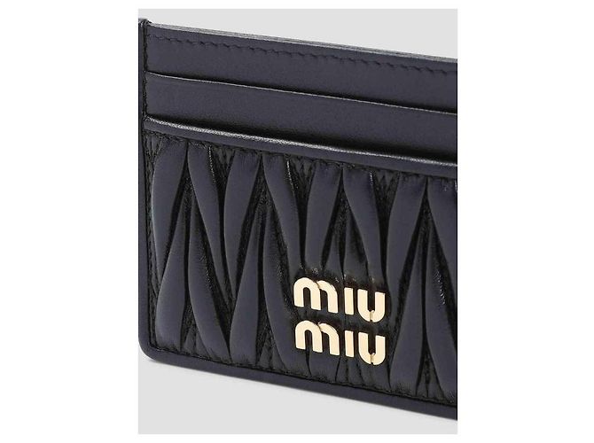 Miu Miu Kartenetui aus Nappa-Leder Schwarz - Ansicht 6