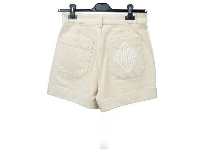 Shorts de denim brancos e bege Chloé - vista 2