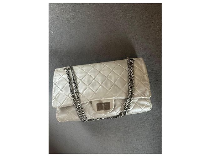 Chanel 2.55 Medium Doppelklappe Silber - Ansicht 2