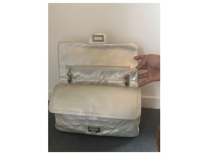 Chanel 2.55 Medium Doppelklappe Silber - Ansicht 4