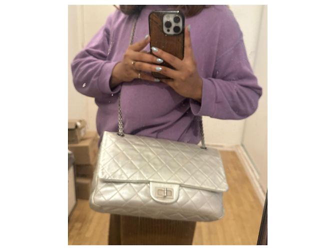 Chanel 2.55 Medium Doppelklappe Silber - Ansicht 7