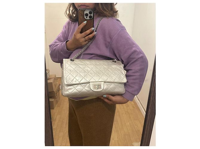 Chanel 2.55 Medium Doppelklappe Silber - Ansicht 8