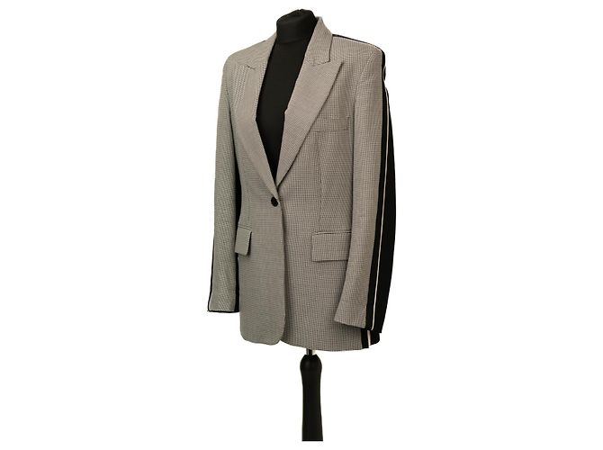 Stella Mc Cartney Stella McCartney grey checked wool blazer - view 2