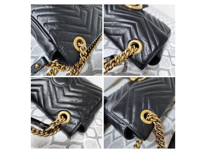 Borsa a Spalla Medium GG Marmont in Pelle di Vitello Matelassé Nera GUCCI Nero - vista 11