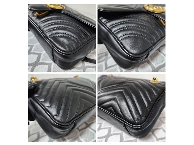 Borsa a Spalla Medium GG Marmont in Pelle di Vitello Matelassé Nera GUCCI Nero - vista 13