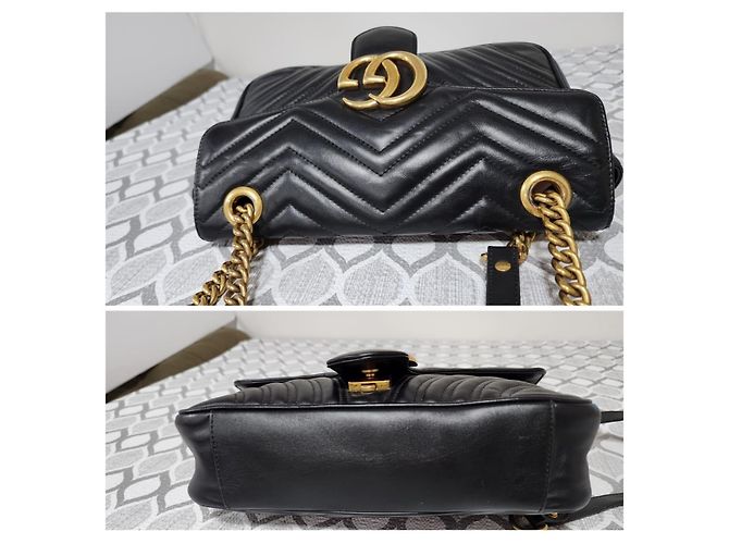 Borsa a Spalla Medium GG Marmont in Pelle di Vitello Matelassé Nera GUCCI Nero - vista 5