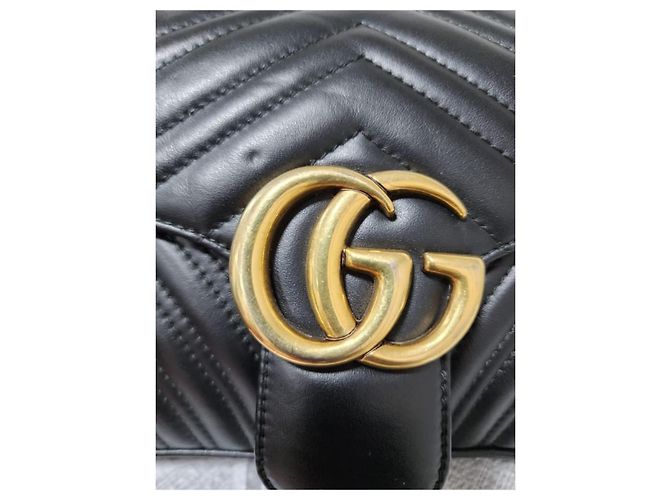 Borsa a Spalla Medium GG Marmont in Pelle di Vitello Matelassé Nera GUCCI Nero - vista 7