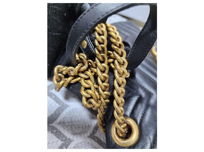 Borsa a Spalla Medium GG Marmont in Pelle di Vitello Matelassé Nera GUCCI Nero - vista 8