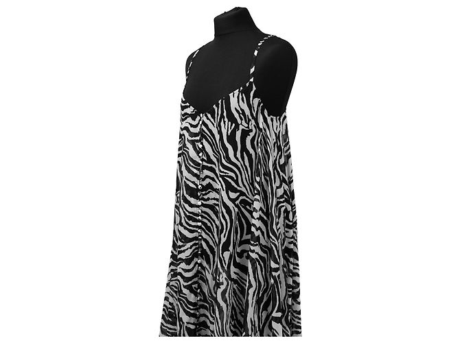 Rotate Birger Christensen x Reina Olga Maxikleid Zebra Print Schwarz Weiß - Ansicht 2