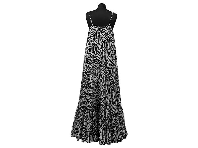 Rotate Birger Christensen x Reina Olga Maxikleid Zebra Print Schwarz Weiß - Ansicht 3