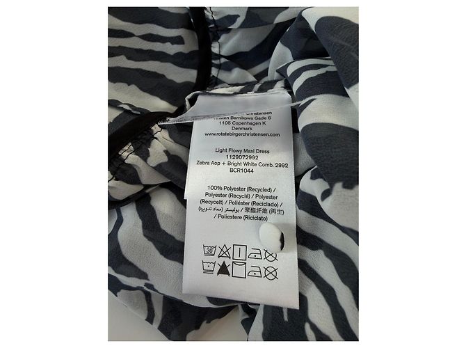 Rotate Birger Christensen x Reina Olga Maxikleid Zebra Print Schwarz Weiß - Ansicht 6