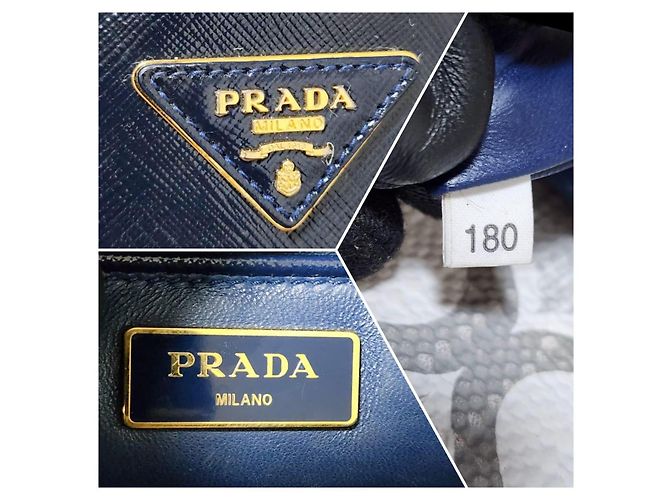 Borsa Pyramid in Vernice Saffiano Prada Blu Navy - vista 2