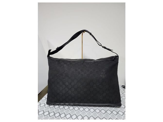 Borsa da viaggio in nylon GG Gucci nera Nero - vista 3