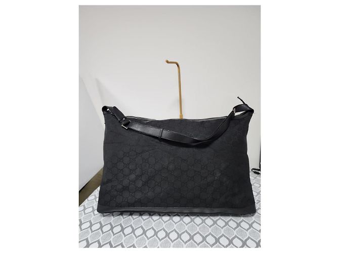 Borsa da viaggio in nylon GG Gucci nera Nero - vista 9