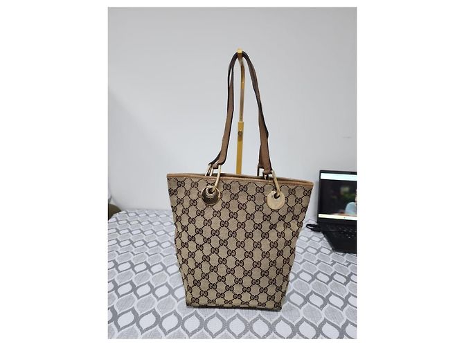 Gucci Vintage GG Canvas Eclipse Schultertasche Beige/Braun - Ansicht 10
