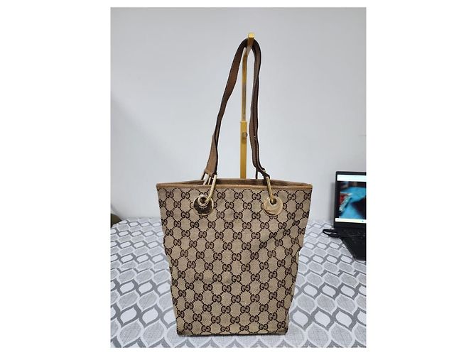 Gucci Vintage GG Canvas Eclipse Schultertasche Beige/Braun - Ansicht 3