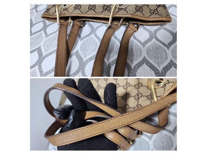 Gucci Vintage GG Canvas Eclipse Schultertasche Beige/Braun - Ansicht 4